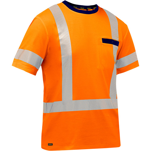 Bisley&reg; X-Back Short Sleeve Shirt, Poly-Cotton, Small, High Visibility Orange Toolneeds Inc.