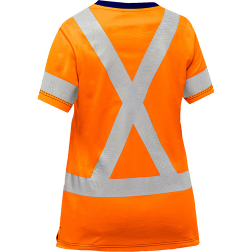 Chemise &agrave; manches courtes et X au dos Bisley pour femmes, Poly-coton, Petit, Orange haute visibilit&eacute; Toolneeds Inc.
