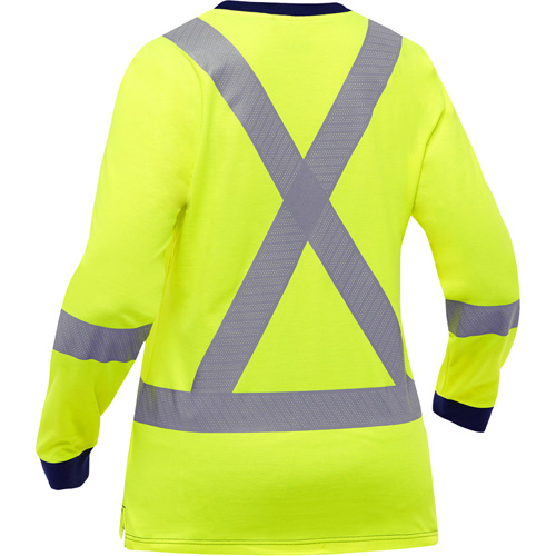 Bisley&reg; Women's X-Back Long Sleeve Shirt, Poly-Cotton, Small, High Visibility Lime-Yellow Toolneeds Inc.