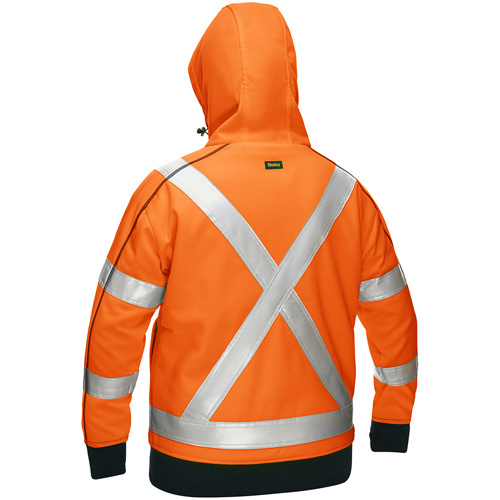 Bisley&reg; X-Back Women's Contoured Full Zip Hooded Sweatshirt with Sherpa Lining, 3X-Large, High Visibility Orange Toolneeds Inc.