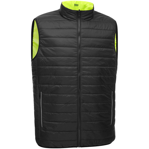 Bisley&reg; X-Back Reversible Puffer Vest, High Visibility Lime-Yellow, Large, Polyester Toolneeds Inc.