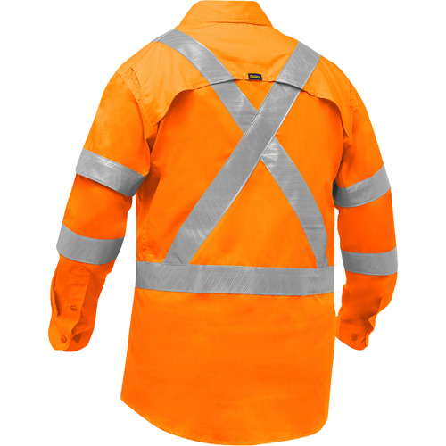 Chemise de travail &agrave; manches longues et X au dos Bisley avec X-Airflow pour femmes, Poly-coton, Petit, Orange haute visibilit&eacute; Toolneeds Inc.