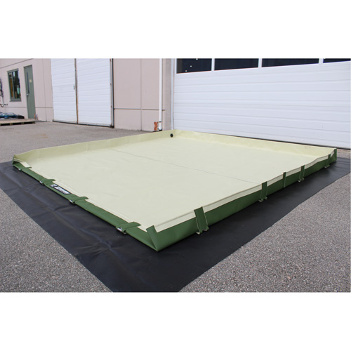 Easy-Riser Insta-Berm, 134 US gal. Capacity, 6' W x 6' L x 6" H, Hinge Bracket Toolneeds Inc.