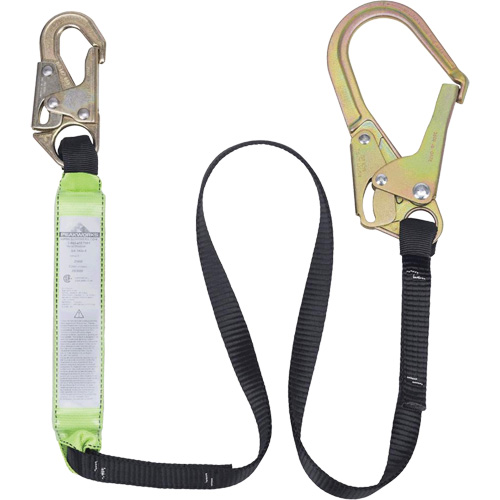 SA-6402-6 Shock Absorbing Lanyard, 6', Form Hook Center, Snap Hook Leg Ends, Polyester Toolneeds Inc.