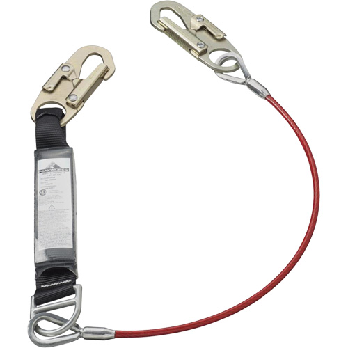 SA-5500-4 Shock Absorbing Lanyard, 4', Snap Hook Center, Snap Hook Leg Ends, Galvanized Steel Toolneeds Inc.