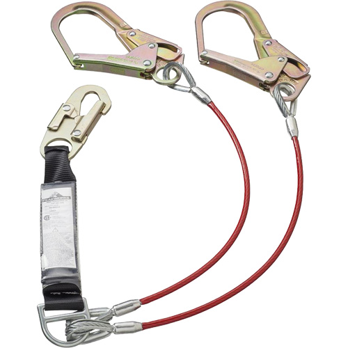 SA-55522-4 PVC-Coated Shock Absorbing Lanyard, 4', Form Hook Center, Snap Hook Leg Ends, Galvanized Steel Toolneeds Inc.