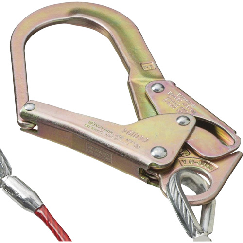 SA-55522-4 PVC-Coated Shock Absorbing Lanyard, 4', Form Hook Center, Snap Hook Leg Ends, Galvanized Steel Toolneeds Inc.