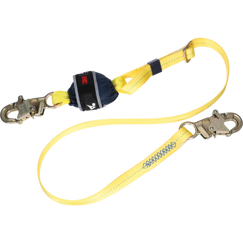 Adjustable Web Shock-Absorbing Lanyard, 6', Snap Hook Center, Snap Hook Leg Ends, Polyester Toolneeds Inc.