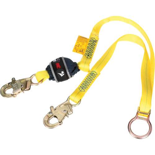 Tie-Back Web Shock-Absorbing Lanyard, 6', Snap Hook Center, Snap Hook Leg Ends, Polyester Toolneeds Inc.