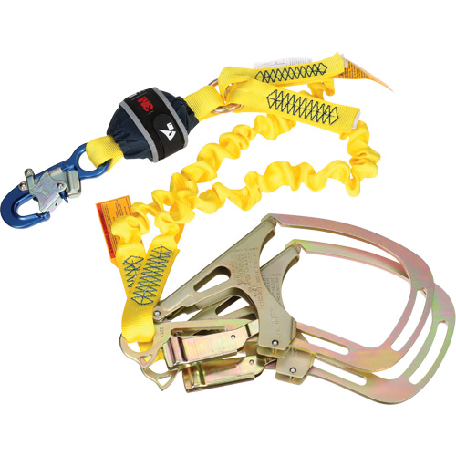 Twin-Leg Stretch Web Shock-Absorbing Lanyard, 6', Rebar Hook Center, Snap Hook Leg Ends Toolneeds Inc.