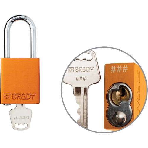 Cadenas de verrouillage de s&eacute;curit&eacute; Velocity Plus, Orange, Cl&eacute;s identiques, Aluminium, Largeur de 1-1/2" Toolneeds Inc.