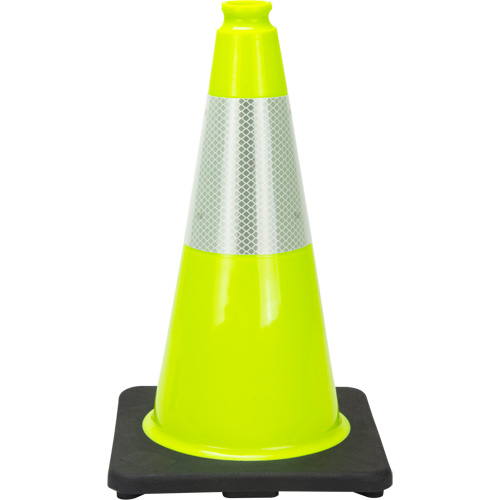 Premium Traffic Cone, 18", Lime Green, 6" Reflective Collar(s) Toolneeds Inc.
