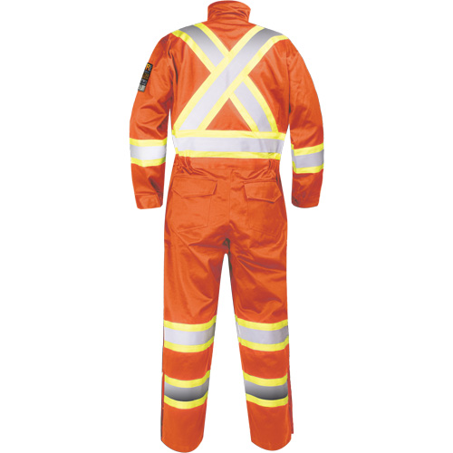 Fire-Resistant Coverall with High-Visibility Bands, Size Small, Orange Toolneeds Inc.