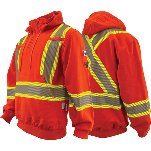 Atlas Guardian&reg; FR/AR Quarter-Zip Hoodies, Men's, 3X-Large, High Visibility Orange, 18 cal/cm² Toolneeds Inc.