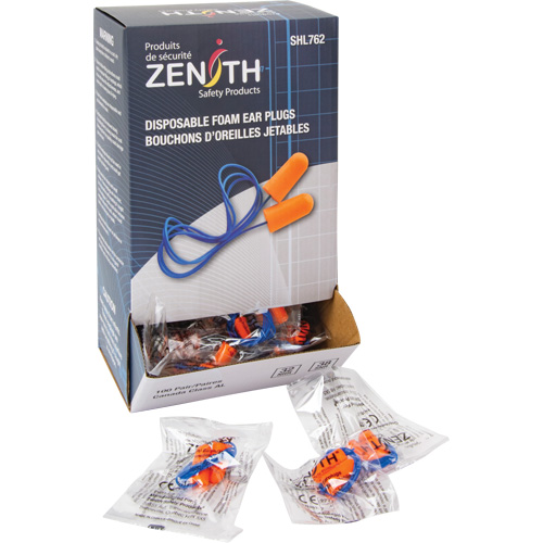 Bouchons d'oreilles en mousse, Paire - Sac en poly, Avec cordon Toolneeds Inc.