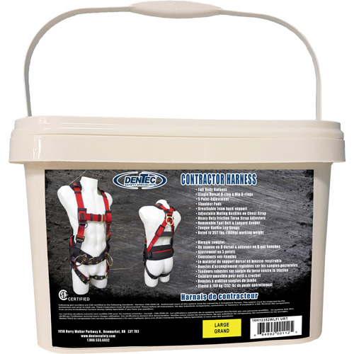 Contractor Safety Harness in Pail, CSA Certified, Class AP, Large, 352 lbs. Cap. Toolneeds Inc.