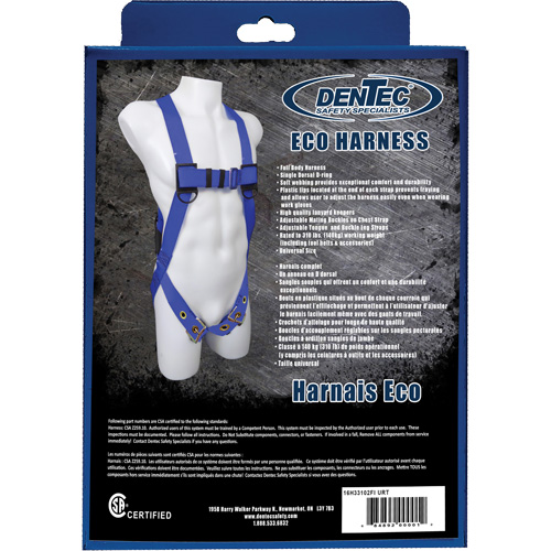 ECO Safety Harness in Retail Box, CSA Certified, Class A, 352 lbs. Cap. Toolneeds Inc.