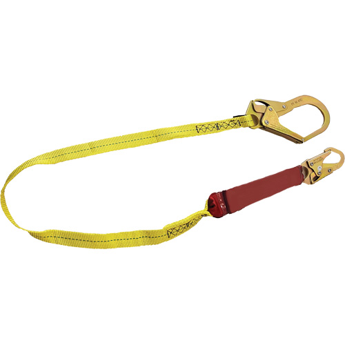 External Energy Absorber Lanyard with 2-1/4" Hook, 6', Snap Hook Center, Snap Hook Leg Ends, Polyester Toolneeds Inc.