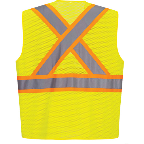 Veste de s&eacute;curit&eacute; &agrave; bandes contrastantes, Jaune lime haute visibilit&eacute;, Petit, Polyester Toolneeds Inc.