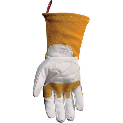 Gants de soudeur TIG/MIG de premi&egrave;re qualit&eacute; avec dos en cuir de vache refendue isol&eacute;es et ignifug&eacute;s Caiman, Cuir fleur de ch&egrave;vre, Taille T-Grand Toolneeds Inc.