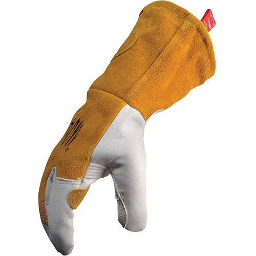 Gants de soudeur TIG/MIG de premi&egrave;re qualit&eacute; avec dos en cuir de vache refendue isol&eacute;es et ignifug&eacute;s Caiman, Cuir fleur de ch&egrave;vre, Taille T-Grand Toolneeds Inc.