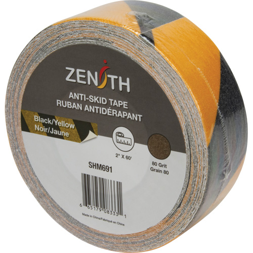 Ruban antid&eacute;rapant, 2" x 60', Noir & jaune Toolneeds Inc.