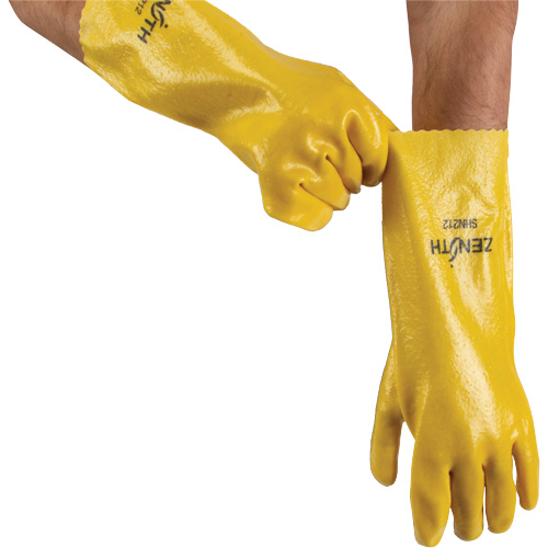 Rough-Finish Chemical-Resistant Gloves, Size 9, 14" L, PVC, Interlock Inner Lining, 47-mil Toolneeds Inc.