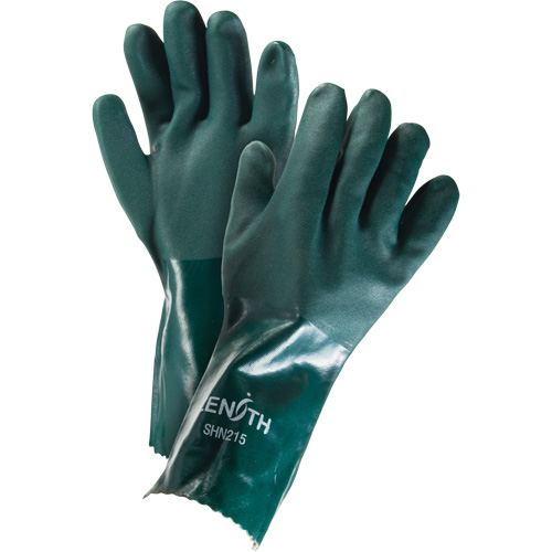 Double Dipped Green Gloves, 14" L, PVC, Cotton Jersey Inner Lining, 70-mil Toolneeds Inc.