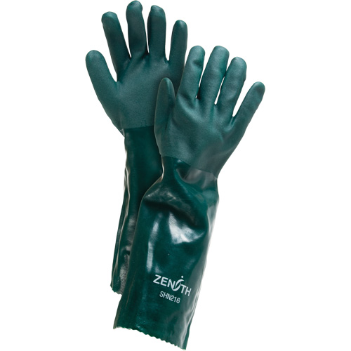 Double Dipped Green Gloves, 18" L, PVC, Cotton Jersey Inner Lining, 70-mil Toolneeds Inc.