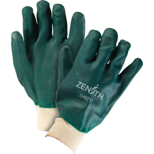 Double Dipped Green Gloves, 10" L, PVC, Cotton Jersey Inner Lining, 70-mil Toolneeds Inc.