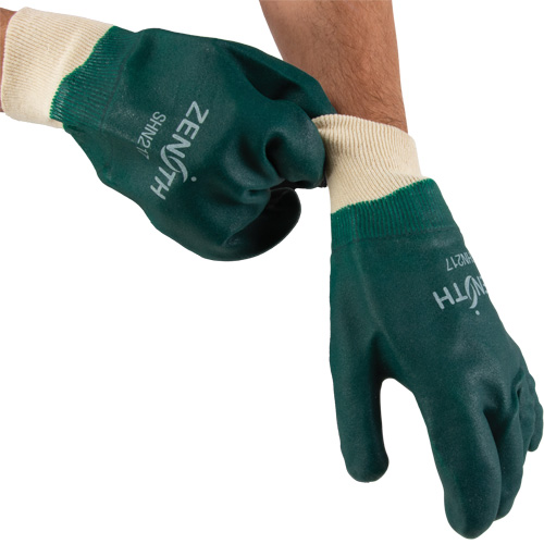 Double Dipped Green Gloves, 10" L, PVC, Cotton Jersey Inner Lining, 70-mil Toolneeds Inc.