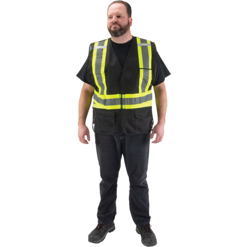 CSA Compliant Surveyor Vest, Black, Medium, Polyester Toolneeds Inc.