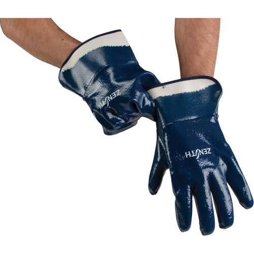Gants &agrave; poignet de s&eacute;curit&eacute; de poids lourd, 10/T-Grand, R&ecirc;vetement Nitrile, Enveloppe en Coton Toolneeds Inc.