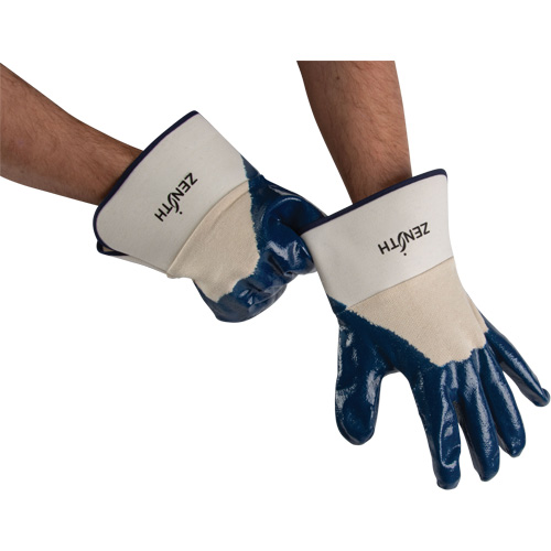 Gants &agrave; poignet de s&eacute;curit&eacute; de poids lourd, 11/2T-Grand, R&ecirc;vetement Nitrile, Enveloppe en Coton Toolneeds Inc.