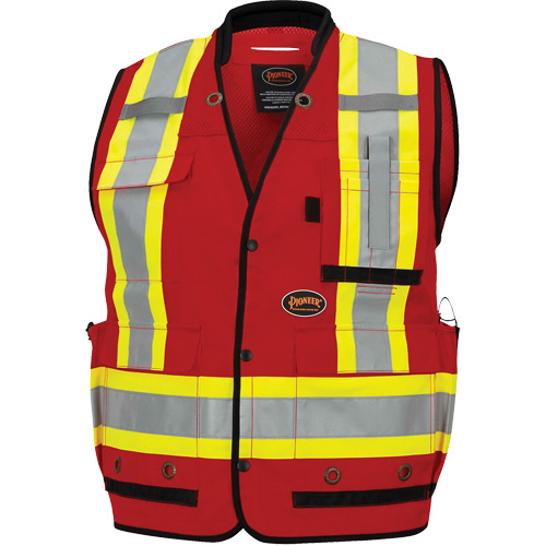 6678 High-Visibility Antimicrobial Mesh-Back Surveyor Vest, Red, Small, Polyester Toolneeds Inc.