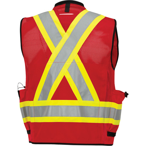 6678 High-Visibility Antimicrobial Mesh-Back Surveyor Vest, Red, Small, Polyester Toolneeds Inc.