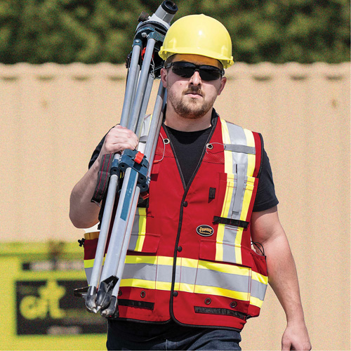 6678 High-Visibility Antimicrobial Mesh-Back Surveyor Vest, Red, Small, Polyester Toolneeds Inc.