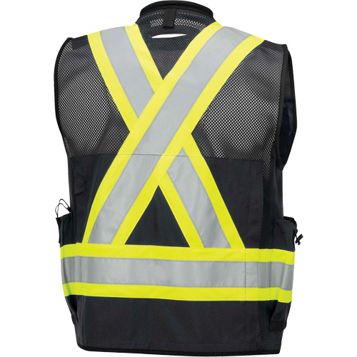 6679 High-Visibility Antimicrobial Mesh-Back Surveyor Vest, Black, Small, Polyester Toolneeds Inc.