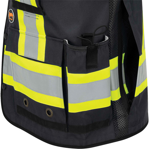 6679 High-Visibility Antimicrobial Mesh-Back Surveyor Vest, Black, Small, Polyester Toolneeds Inc.