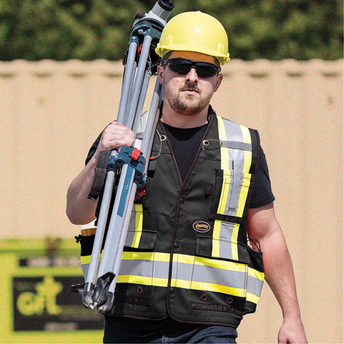 6679 High-Visibility Antimicrobial Mesh-Back Surveyor Vest, Black, Small, Polyester Toolneeds Inc.