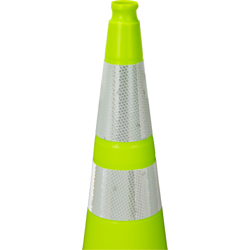 Premium Traffic Cone, 36", Lime Green, 4" & 6" Reflective Collar(s) Toolneeds Inc.