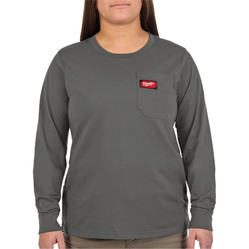 GRIDIRON Long Sleeve Pocket T-Shirt, Women's, X-Small, Grey Toolneeds Inc.