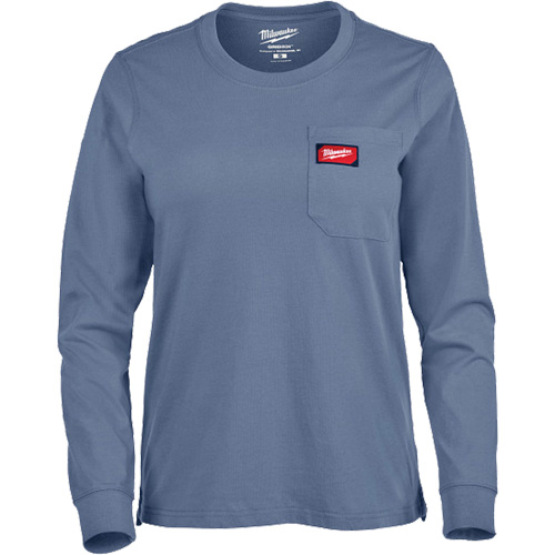 GRIDIRON Long Sleeve Pocket T-Shirt, Women's, X-Small, Blue Toolneeds Inc.
