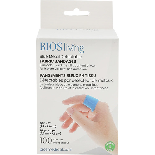 Blue Bandages, Rectangular/Square, 3", Fabric Metal Detectable, Sterile Toolneeds Inc.