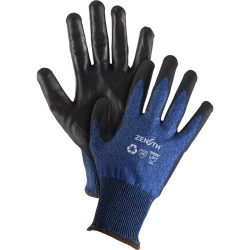 Eco-Friendly Stretch Cut-Resistant Gloves, Size 8, 18 Gauge, Polyurethane Coated, Stainless Steel/HPPE/RPET Shell, ASTM ANSI Level A5 Toolneeds Inc.