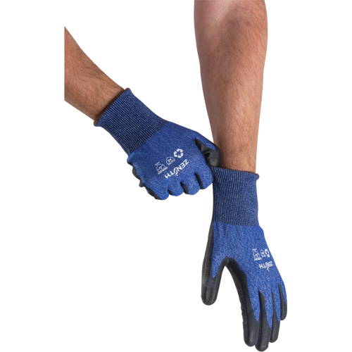 Eco-Friendly Stretch Cut-Resistant Gloves, Size 8, 18 Gauge, Polyurethane Coated, Stainless Steel/HPPE/RPET Shell, ASTM ANSI Level A5 Toolneeds Inc.
