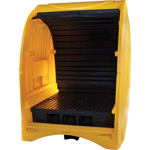 4-Drum Hard Cover Spill Pallet, 68.11" L x 61.61" W x 83.07" H, 1433 lbs. Load Capacity Toolneeds Inc.