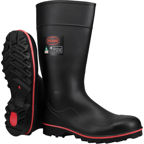 Boss&reg; Footwear Full ESR Safety Boot, Polyblend/PVC, Steel Toe, Size 4 Toolneeds Inc.