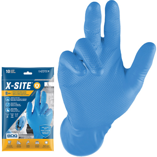 Grippaz Disposable Gloves, Small, Nitrile, 8-mil, Powder-Free, Blue Toolneeds Inc.