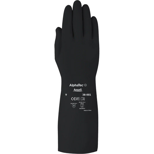 AlphaTec 38001PP Medium Duty Chemical-Resistant Gloves, Size 7, 14" L, Butyl Rubber, 14-mil Toolneeds Inc.